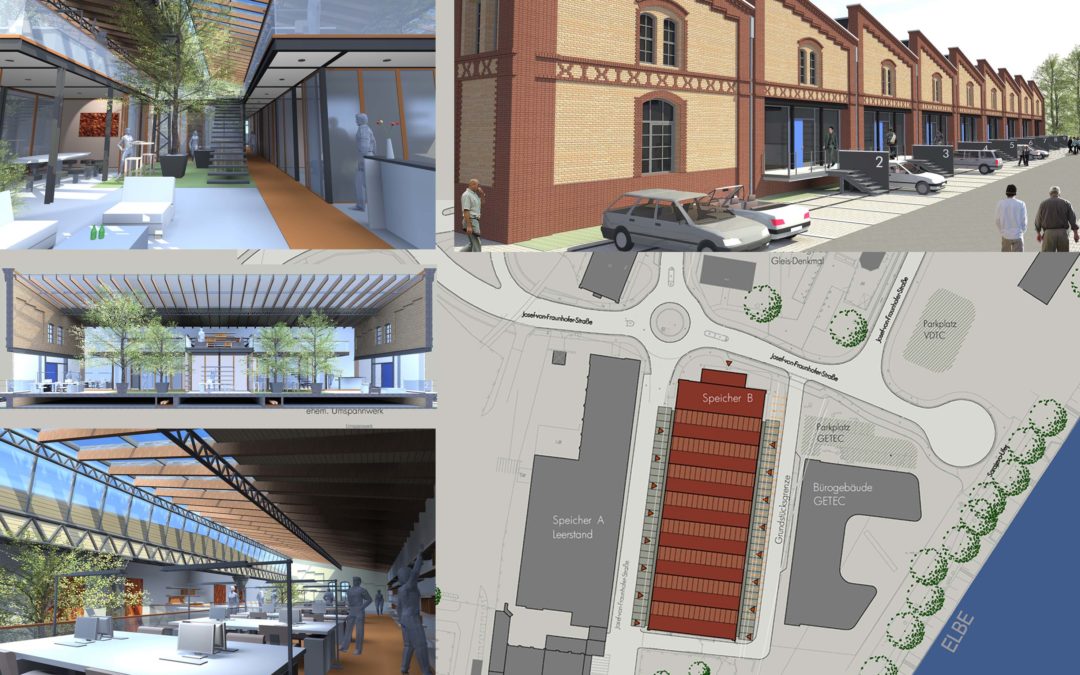 Architekturentwurf zur Sanierung und Nachnutzung „Zuckerspeicher B“ im Wissenschaftshafen Magdeburg