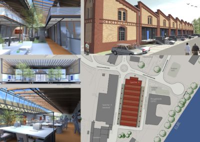 Architekturentwurf zur Sanierung und Nachnutzung „Zuckerspeicher B“ im Wissenschaftshafen Magdeburg
